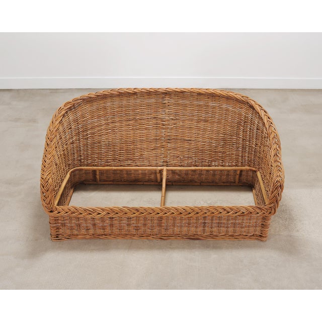 Suite of Michael Taylor Style Rattan Wicker Chairs and Sofa For Sale - Image 9 of 18