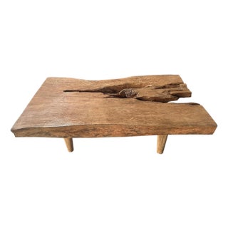 Andrianna Shamaris Organic Single Slab Suar Wood Coffee Table For Sale