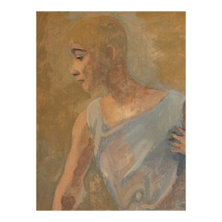 Chichio, Female Study, 1928, Oil on Wooden Plate, Framed For Sale