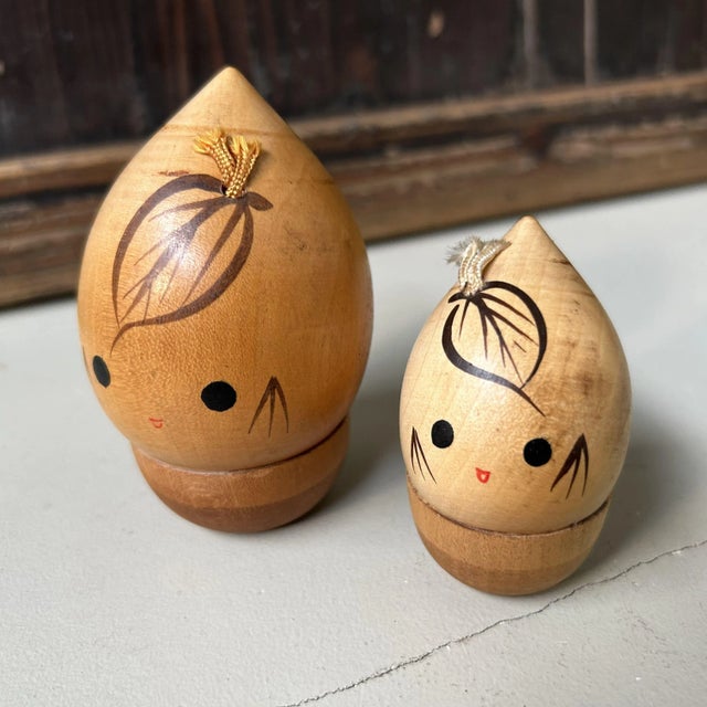 1970s Acorn Kokeshi, Japan, 1970s, Set of 2 For Sale - Image 5 of 9