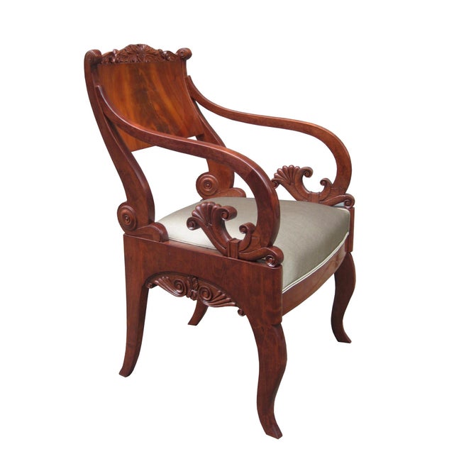 Early 19th Century Pair of Mahogany Empire Armchairs For Sale - Image 9 of 11