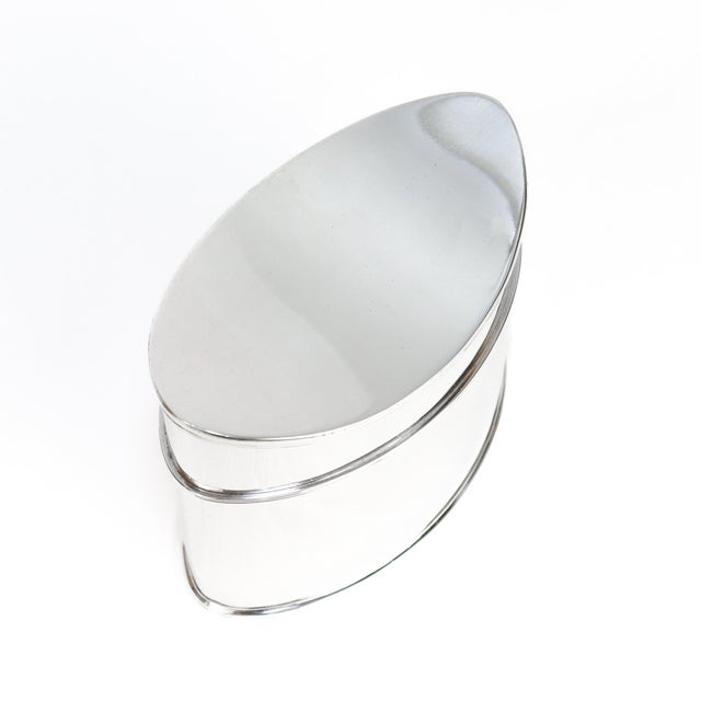 Vintage Tiffany & Co Italian Sterling Silver Navette Shaped Box or Tea Caddy For Sale - Image 11 of 14