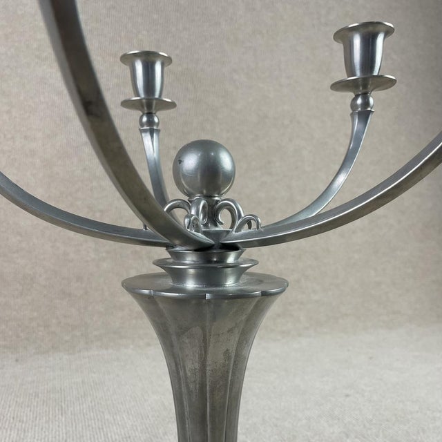 Candelabras by Just Andersen for GAB Guldsmedsaktiebolaget, Denmark / Sweden, 1931, Set of 2 For Sale - Image 3 of 11