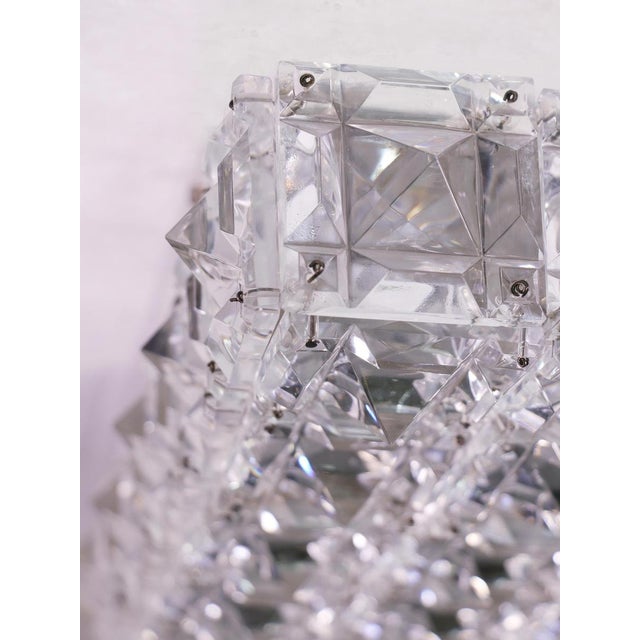 1960s Flush Mount in Crystal & Nickel by Rolf Gutbrod for Lobmeyr / Bakalowits & Sons For Sale - Image 5 of 8