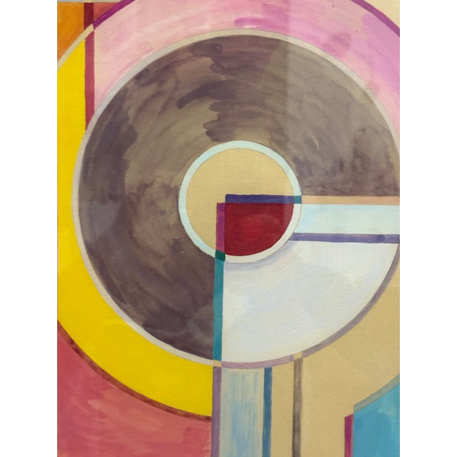 Sonia Delaunay Abstract Modernist Geometric Mix Media After Sonia Delaunay For Sale - Image 4 of 9