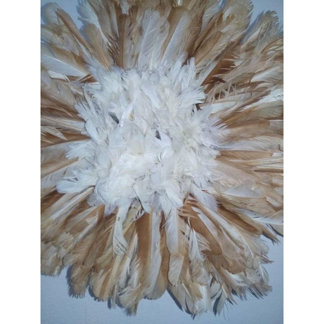 Juju Hat White Outline Beige of 14" - 35 Cm For Sale - Image 4 of 5