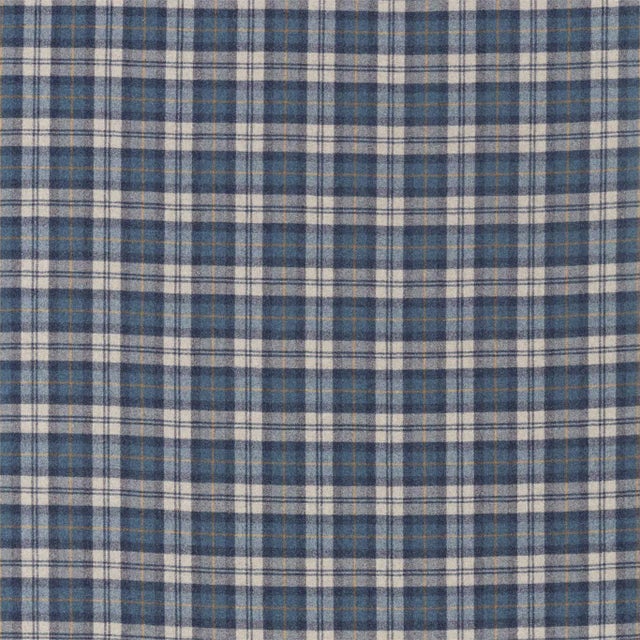 Sanderson Fenton Check Fabric in Indigo/Stone For Sale