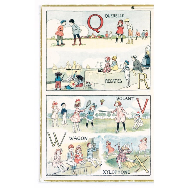 French Provincial 1920s French Alphabet Cardboard - Raymond De La Nézière For Sale - Image 3 of 4