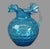 Antique Victorian Blue Coin Spot Ruffle Top Art Glass Water Pitcher W Applied Handle For Sale - Image 4 of 6