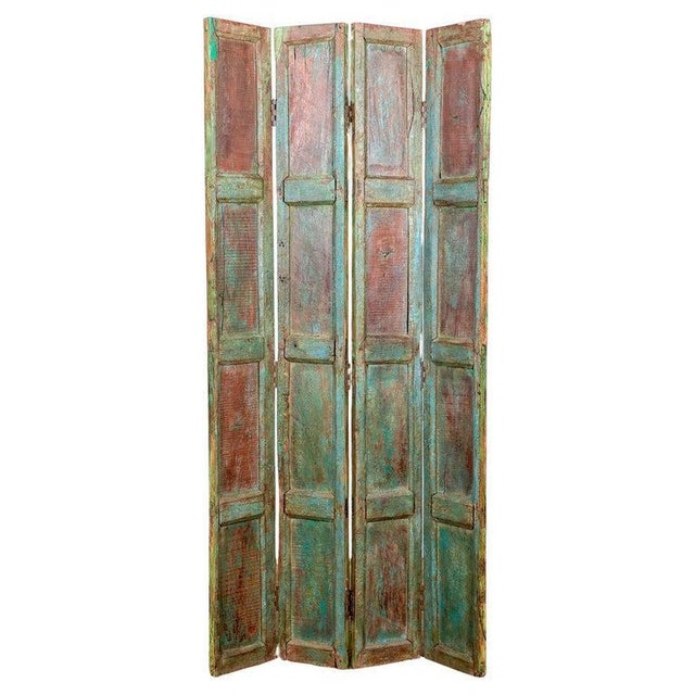Wood 19th Century Indian Teak Bifold Panelled Door For Sale - Image 7 of 7