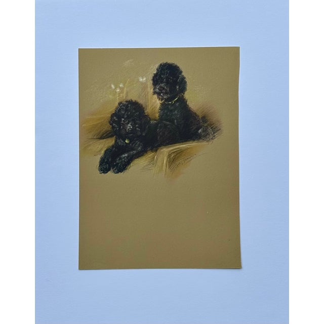 Traditional Black Poodle Dogs by Lucy Dawson, 1946 For Sale - Image 3 of 3