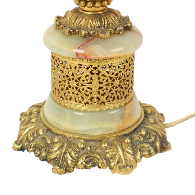 Vintage Table Lamp in Onyx, Marble and Brass, 1950s For Sale - Image 12 of 14