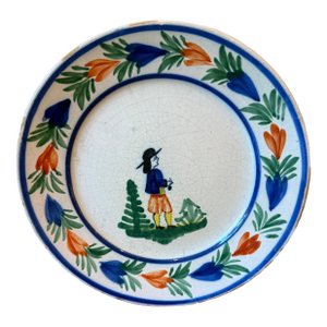 Vintage Henriot Quimper Small Plate, Breton Man