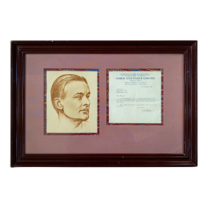 1958 Framed Autographed Letter From Poet T S. Eliot