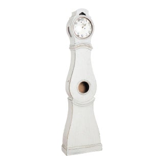 19th Century Swedish White Mora Grandfather Clock For Sale