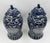 Blue Mid 20th Century Pair of Chinese Style Blue and White Porcelain Temple Ginger Jars For Sale - Image 8 of 18