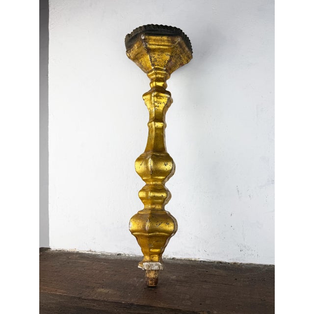 Architecture Salvage Wood Altar Candlestick For Sale - Image 4 of 18