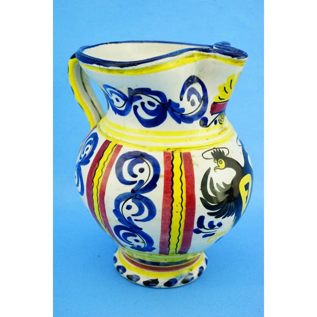 Blue Antique Ceramic Jug Vase with a Two-Headed Eagle, Pesaro, Italy For Sale - Image 8 of 18