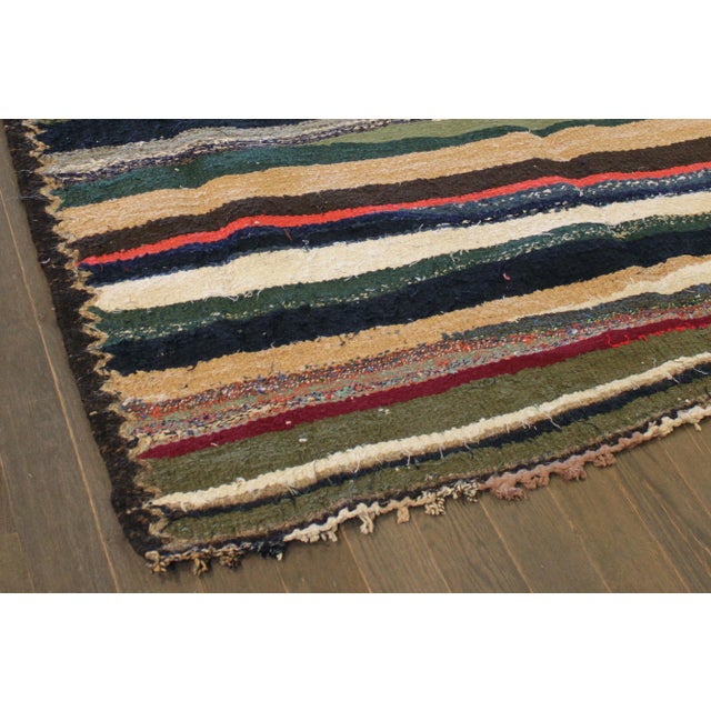 Beautiful hand-knotted Kilim rug with a gray field , and multi color accents an allover design. This rug measures 4'2" x...