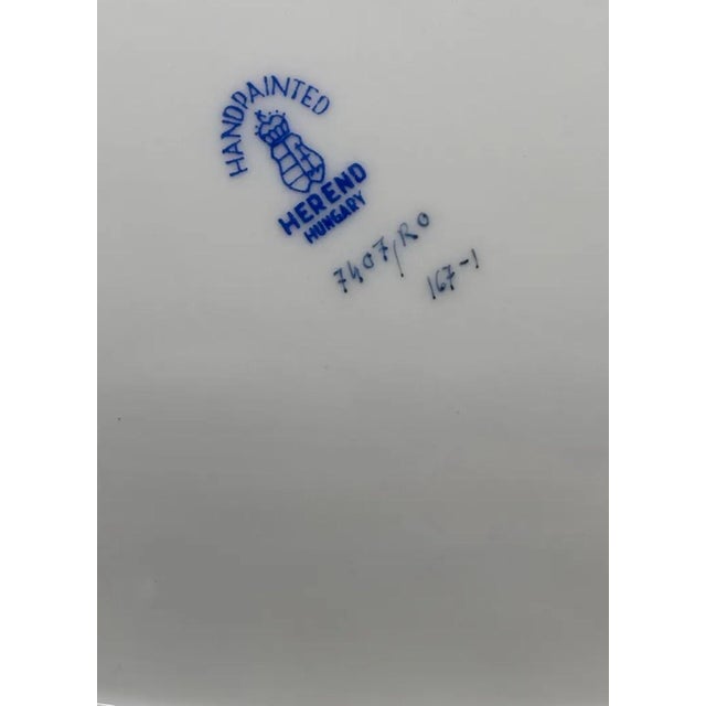 Traditional Mid 19th Century Herend Rothschild Bird Triangular Reticulated Porcelain Tray, Hungary For Sale - Image 3 of 6