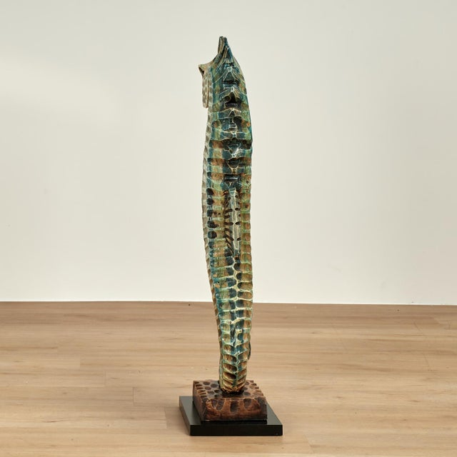 1970s Vintage Carved Wood Seahorse Sculpture For Sale - Image 5 of 9