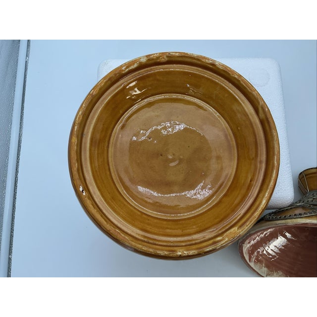 Vintage Moroccan Tagine Ceramic Silver Tone Filigree Metal Overlay Ornate For Sale - Image 6 of 10
