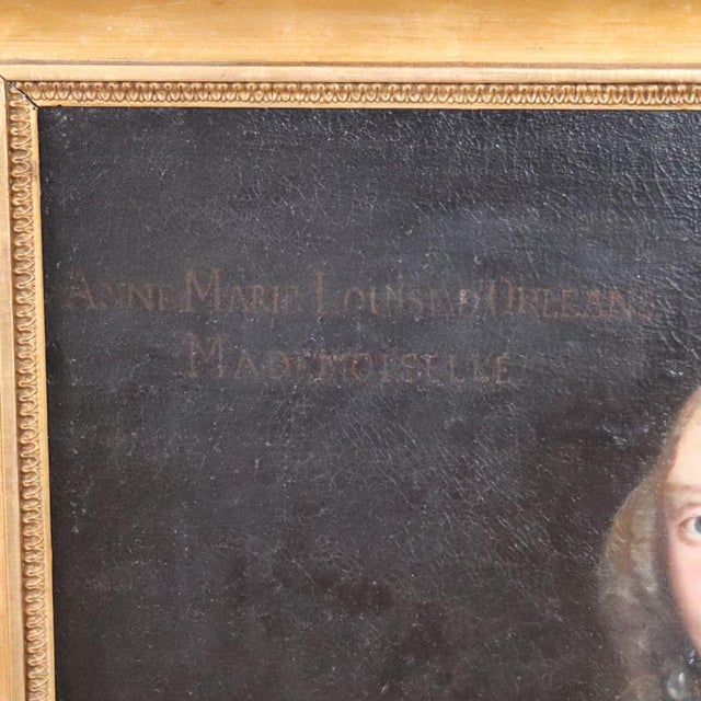 Portrait of Anna Maria Luisa d'Orléans, 17th Century, Oil Painting on Canvas, Framed For Sale - Image 17 of 18