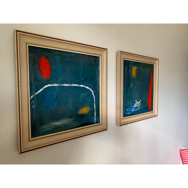 Abstract Contemporary Original Abstract Art by Carin Cryderman on Canvas, Framed - a Pair For Sale - Image 3 of 5