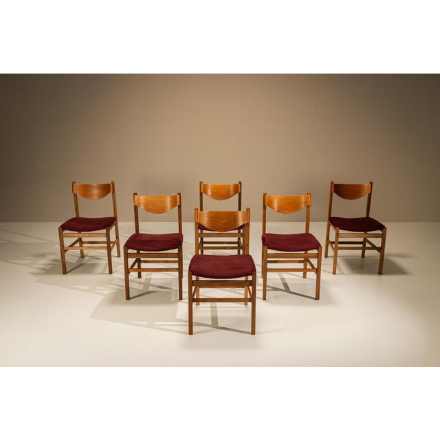 Dining Chairs in Burgundy by Gianfranco Frattini, Italy, 1960s, Set of 6 For Sale - Image 13 of 13