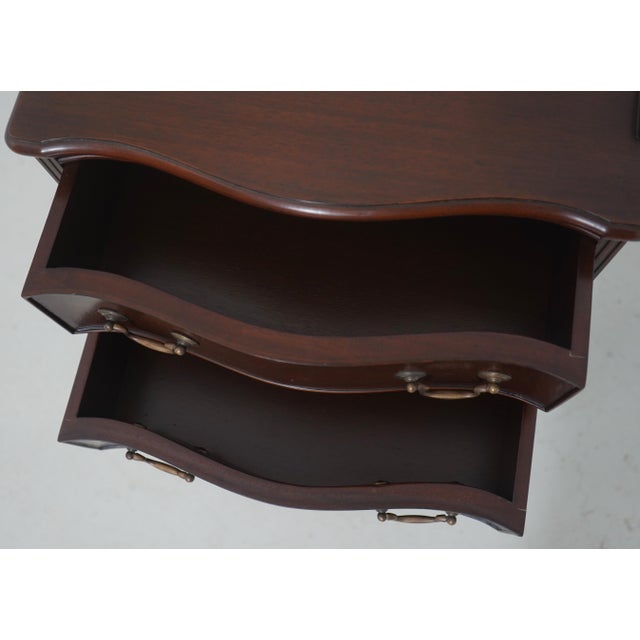 2000 - 2009 Pair Chippendale Mahogany 2 Drawer Nightstands For Sale - Image 5 of 18