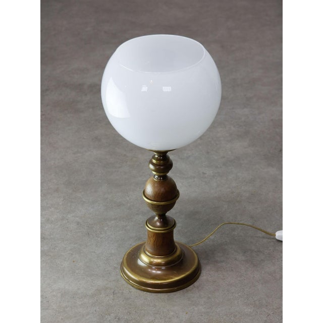 Vintage Italian Brass and Opaline Table Lamp, 1970s For Sale - Image 11 of 11