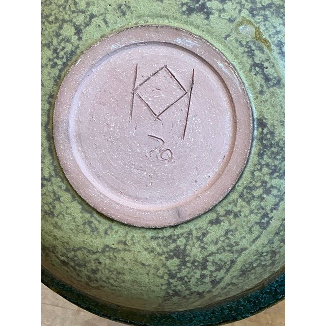 Vintage Abstract Glazed Pottery Bowl For Sale - Image 11 of 12
