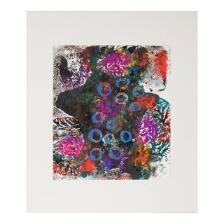 Blue Emersion - Original Abstract Acrylic on Paper by Dave Francis For Sale