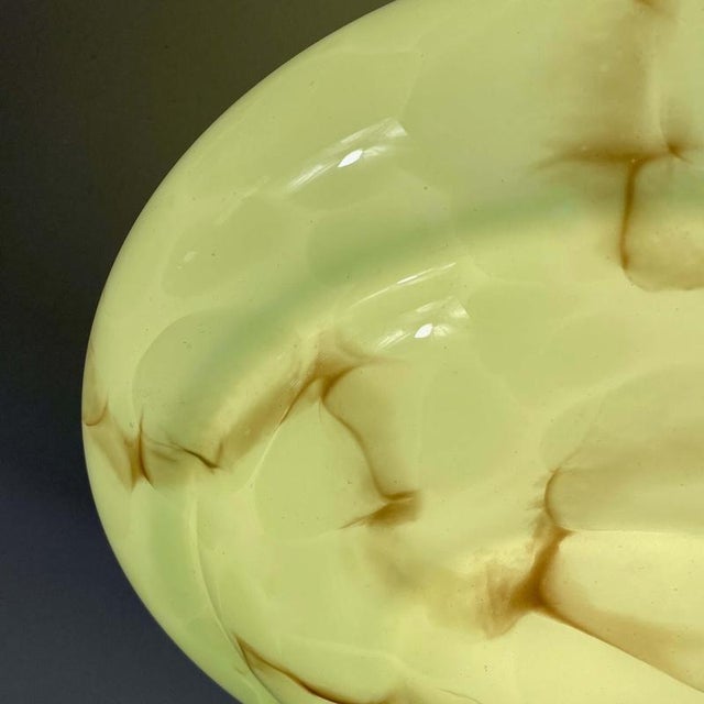 Art Deco Flush Mount in Marbled Opaline Glass and Burnished Brass, Germany, 1920s For Sale - Image 11 of 17