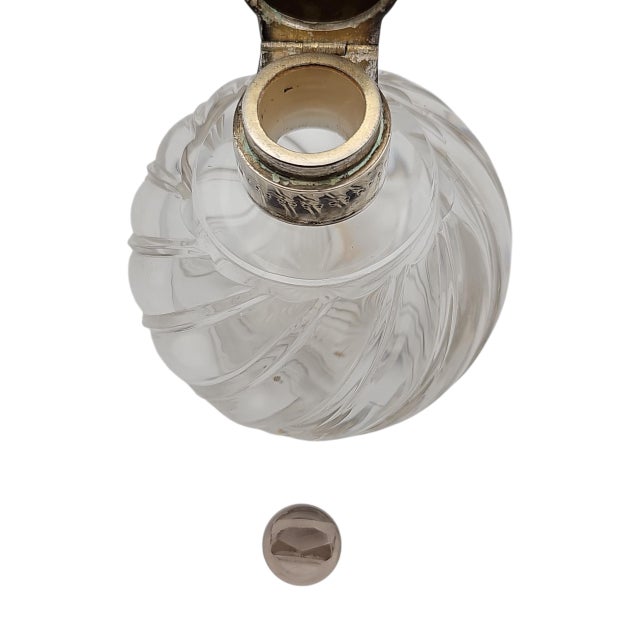 Birmingham England Sterling Silver & Cut Crystal Perfume Bottle For Sale - Image 11 of 12