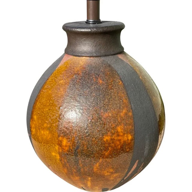 Mid-Century Modern Mid Century Modern in Style of David Cressey Drip Glaze Large Scale Lamp For Sale - Image 3 of 6