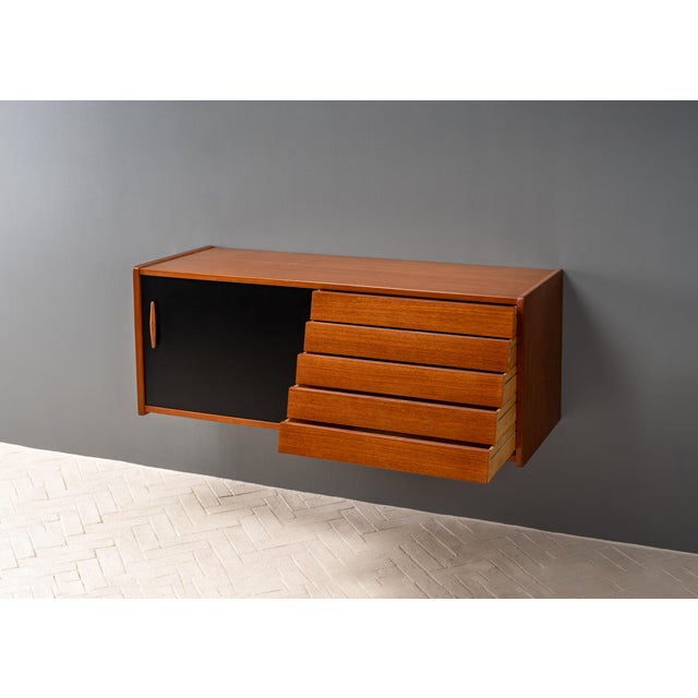 Troeds of Sweden 1960s Nils Jonsson Teak Wall Console For Sale - Image 4 of 16