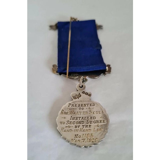 Gold Vintage Sterling Silver Masonic Presentation Medallion from Cashmore & Co, 1927 For Sale - Image 8 of 11