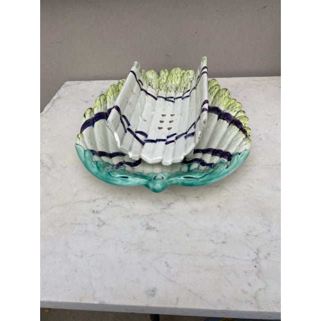 Rustic German Majolica Asparagus Platter Circa 1900 For Sale - Image 3 of 7