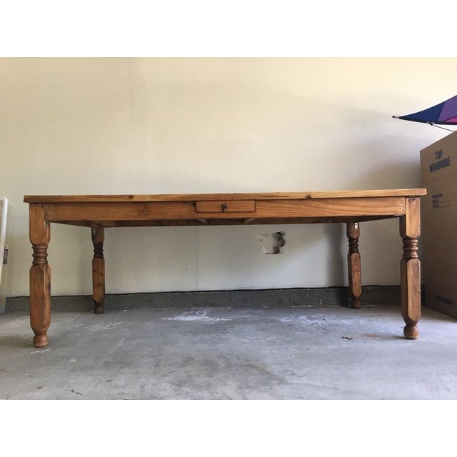 Mexican Carved Wood Single Drawer Dining Table Chairish