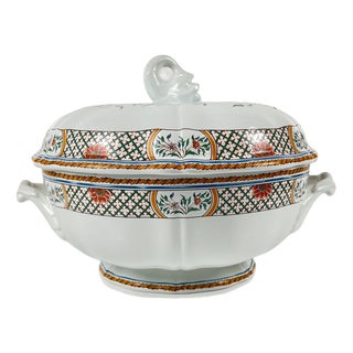 Round Rouen Sainfoin Model Soup Tureen from Gien, 1990 For Sale