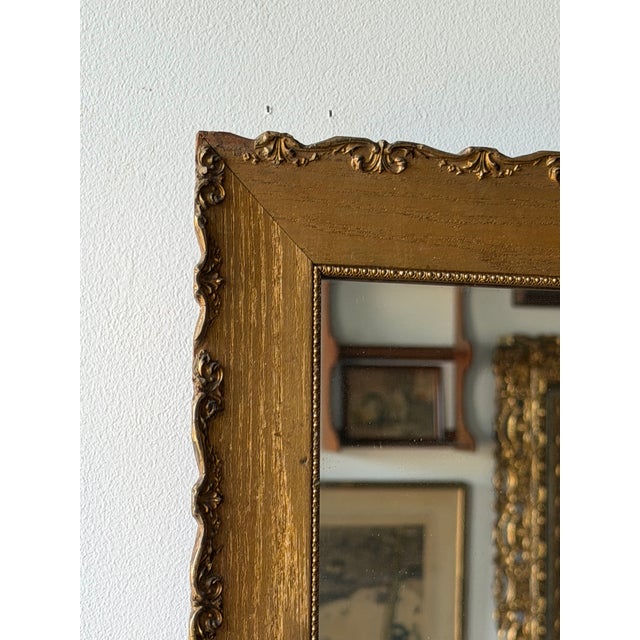 1940s Vintage French Style Giltwood Wall Mirror, C. 1940–1955 For Sale - Image 5 of 12