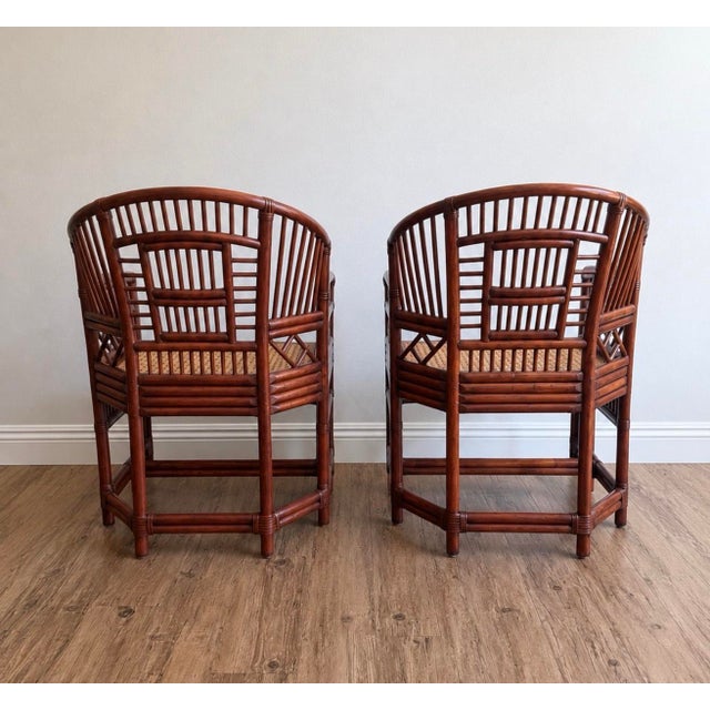 Brighton Pavilion 1970s Brighton Pavilion Style Bamboo Rattan Cane Settee & 2 Armchairs – 3 Piece Set For Sale - Image 4 of 11