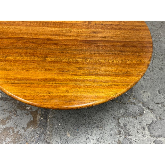 American Modern Round Wood Coffee Table, Mid 20th Century For Sale - Image 11 of 12