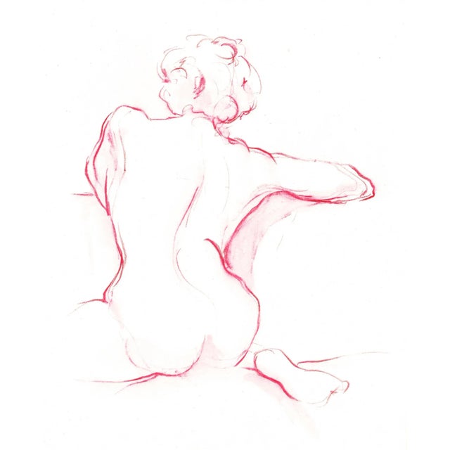 Figurative Original Watercolor Painting "Pink Back" by Michelle Arnold Paine, Framed For Sale - Image 4 of 7