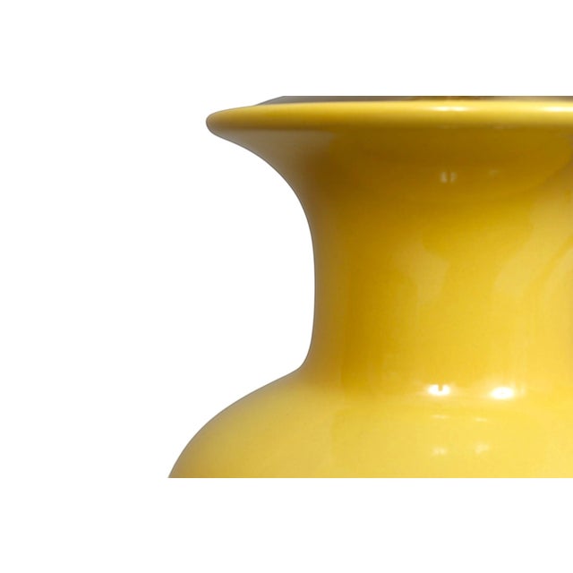 Bright Yellow Ceramic Baluster Table Lamp For Sale - Image 4 of 7