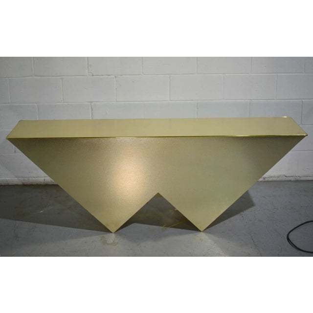 1980s Gilt Low Coffee Table in a W Shape For Sale - Image 9 of 10