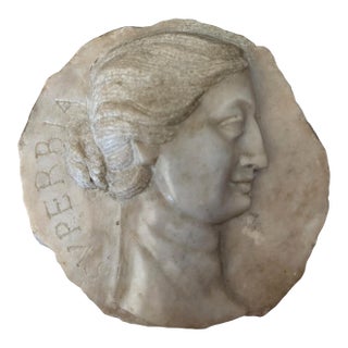 Antique Italian Classical Revival Marble Relief Plaque “Superbia” (Pride) c.1920s For Sale