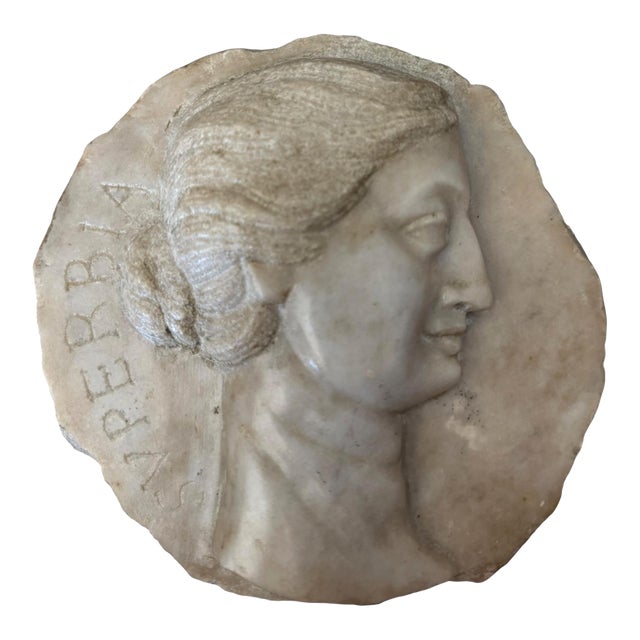 Antique Italian Classical Revival Marble Relief Plaque “Superbia” (Pride) c.1920s For Sale