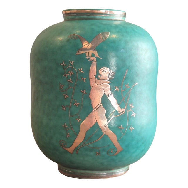 Modern Swedish Stoneware Vase Model Argenta by Wilhelm Kåge, 1949 For Sale
